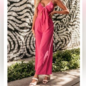 NWOT! Bright pink jumpsuit